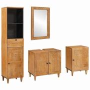 vidaXL Badrumsmöbelset 4 pcs Brun 38 x 33 x 160 cm massivt mangoträ