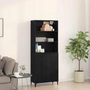 vidaXL Sideboard Svart ek 69.5 x 32.5 x 180 cm Konstruerat trä