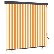 vidaXL Utomhus rullgardin Randig orange och vit 180 x 250 cm tyg