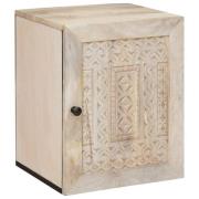 vidaXL Badrumsskåp med dörr Vit 38 x 33.5 x 160 cm Massivt Mango Trä