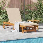 vidaXL Solstol Reclining Brun 63 x 199 x 85cm Massivt akaciaträ