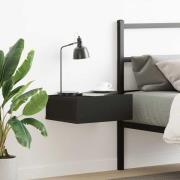 vidaXL Svävande sängbord svart 40x30x15 cm konstruerat trä