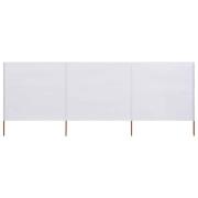 vidaXL Vindskydd 3 paneler tyg 400x80 cm sandvit