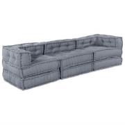 vidaXL Modulär soffa 3 pcs Grå 70 x 70 x 56 cm tyg