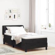 vidaXL Box Spring Säng med Madrass Mörkgrå 80x200 cm Sammet Svart