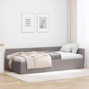 vidaXL Hörn Sängram Taupe 90 x 200 cm Tyger och konstruerat trä