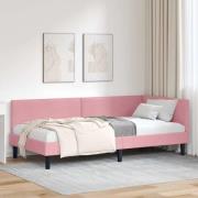 vidaXL Hörn Sängram Övrigt Rosa 90 x 200 cm Sammet och konstruerat trä