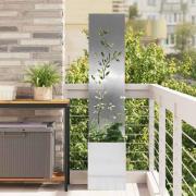 vidaXL Trädgårds integritetsskärm Silver 32 x 140 cm Rostfritt stål