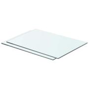 vidaXL Hyllplan 2 st glas genomskinlig 50x30 cm