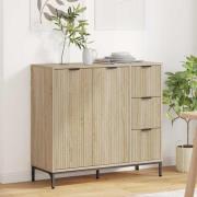 vidaXL Sideboard med låda Sonoma-ek 89,5 x 33 x 82 cm Konstruerat trä