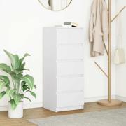 vidaXL Skänk med lådor vit 37,5x35x99 cm konstruerat trä
