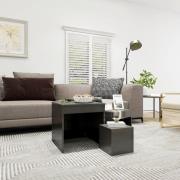 vidaXL Satsbord 3 st grå högglans konstruerat trä