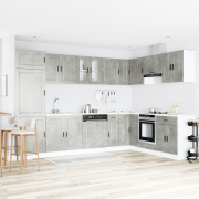 vidaXL Diskbänksskåp Porto 2 pcs Grå 80 x 46 x 84.5 cm Konstruerat trä