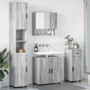 vidaXL Badrumsmöbelset med låda 4 pcs Grå sonoma 61 x 35 x 64 cm