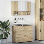 vidaXL Badrumsmöbelset med låda 2 pcs Sonoma ek 76.5 x 35 x 64 cm