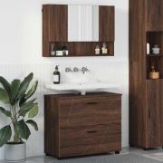 vidaXL Badrumsmöbelset 2 pcs brun ek 76.5 x 35 x 64 cm Konstruerat trä