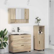 vidaXL Badrumsmöbelset med låda 3 pcs Sonoma ek 76.5 x 35 x 64 cm