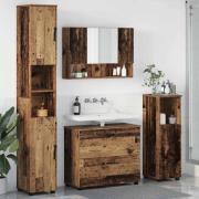 vidaXL Badrumsmöbelset med låda 4 pcs Gammalt trä 30 x 35 x 192 cm