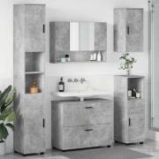 vidaXL Badrumsmöbelset med låda 5 pcs Betonggrå 30 x 35 x 192 cm