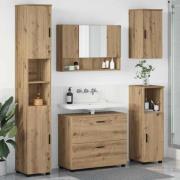 vidaXL Badrumsmöbelset med låda 5 pcs artisan ek 30 x 35 x 192 cm