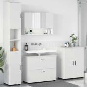 vidaXL Badrumsmöbelset 4 pcs Vit 30 x 35 x 192 cm Konstruerat trä