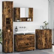 vidaXL Badrumsmöbelset med låda 4 pcs Rökfärgad ek 30 x 35 x 192 cm