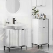 vidaXL Badrumsmöbelset med låda 2 pcs Vit högglans 39,5 x 36 x 88 cm