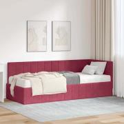 vidaXL Hörn Sängram med Madrass med madrass 2 pcs Grön Sammet