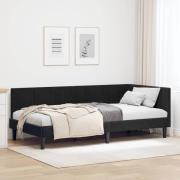 vidaXL Hörn Sängram med huvudgavel Svart 100 cm x 200 cm Sammet