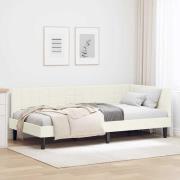 vidaXL Hörn Sängram med huvudgavel Kräm 100 cm x 200 cm Sammet