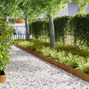 vidaXL Kant för gräsmatta 30 pcs Brun 100 x 0,05 x 20 cm