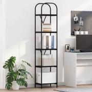 vidaXL Hyllsystem Svart ek 40 x 30 x 183 cm Konstruerat trä
