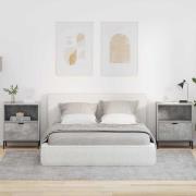 vidaXL Sängbord 2 pcs Betonggrå 49 x 36 x 61 cm Konstruerat trä