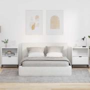 vidaXL Nattduksbord 2 pcs Vit högglans 49 x 36 x 61 cm Konstruerat trä