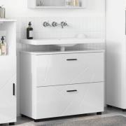 vidaXL Badrumsskåp Vit högglans 76.5 x 35 x 64 cm Konstruerat trä