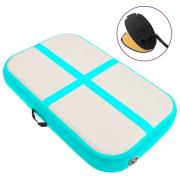 vidaXL Uppblåsbar gymnastikmatta med pump 60x100x15 cm PVC grön