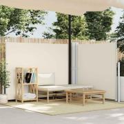vidaXL Infällbar sidomarkis gräddvit 140x1000 cm