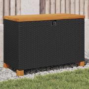 vidaXL Dynbox svart 80x40x48 cm konstrotting akaciaträ