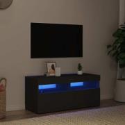 vidaXL TV-bänk med LED-belysning svart 90x35x40 cm