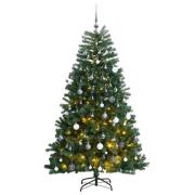 vidaXL Plastgran med gångjärn 300 LEDs & kulor 240 cm