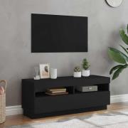 vidaXL TV-bänk med LED-belysning svart 100x35x40 cm