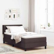 vidaXL Bäddfjäder med huvudgavel Mörkbrun 190 x 90 cm tyg