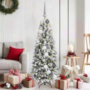 vidaXL Konstgjord julgran Vit 53 x 53 x 120 cm PVC, Plast, Stål och PE