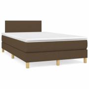 vidaXL Ramsäng med madrass mörkbrun 120x190 cm tyg