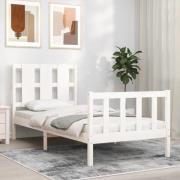 vidaXL Sängram utan madrass vit 90x190 cm massiv furu