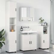 vidaXL Badrumsmöbelset Väggmonterad 4 pcs Vit högglans 61 x 35 x 64 cm