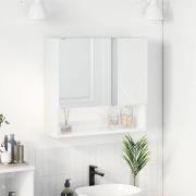 vidaXL Spegelskåp Vit högglans 59 x 17 x 55 cm Konstruerat trä
