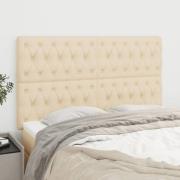 vidaXL Sänggavel creme 160x7x118/128 cm tyg