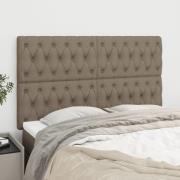 vidaXL Sänggavel taupe 144x7x118/128 cm tyg