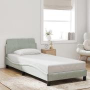 vidaXL Bed Frame "Dover" Light Grey 90x200 cm Velvet